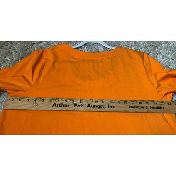 Susan Graver XL Weekend Cotton 3/4 Sleeve Top Scoop Neck Orange - Picture 4 of 5
